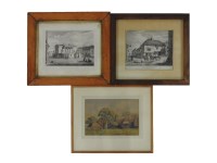 Lot 410 - Two 19thc. lithographs of Bishops Stortford: 'Corn Exchange...'; 'The King's Head  Inn...' 26 x 35cm and 25 x 30cm. and  a watercolour of Brett's Farm