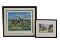 Lot 404 - Clare Eva Burton
LESTER PIGGOT ON ROYAL ACADEMY
signed in pencil by the artist and Jockey