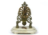 Lot 351 - A Victorian brass skeleton clock