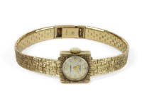 Lot 21 - A ladies 9ct gold Bersay mechanical textured bracelet watch