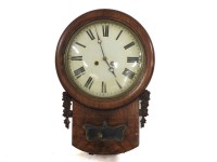 Lot 366 - A 19th century brass inlaid mahogany dial clock