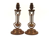 Lot 306 - A pair of brass ships gimble electric wall lights