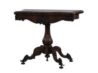 Lot 439 - A Victorian serpentine fronted rosewood card table