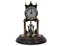 Lot 307 - An early 20th century German brass anniversary clock