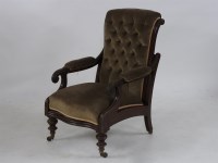 Lot 443 - A Victorian mahogany reclining armchair