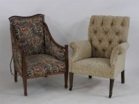 Lot 510 - An Edwardian inlaid mahogany armchair