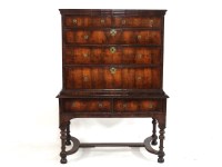 Lot 453 - A George III walnut chest on stand