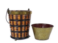 Lot 357 - A Dutch two-tone wood pail