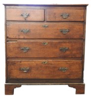 Lot 440 - A Georgian oak chest of drawers