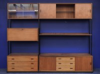 Lot 541 - A Ladderax type teak modular shelving unit