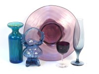 Lot 207 - A collection of amethyst blue grass glasses