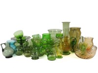 Lot 221 - A collection of mixed green glass ware