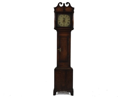 Lot 455 - An oak and mahogany cased 30 hour long case clock