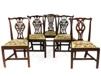 Lot 483 - A set of four 19th century Chippendale design dining chairs