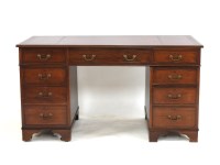 Lot 514 - A reproduction mahogany twin pedestal desk