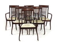 Lot 469 - A set of six Edwardian mahogany dining chairs
