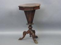 Lot 523 - A Victorian walnut trumpet form work table