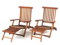 Lot 480 - Two teak liner chairs