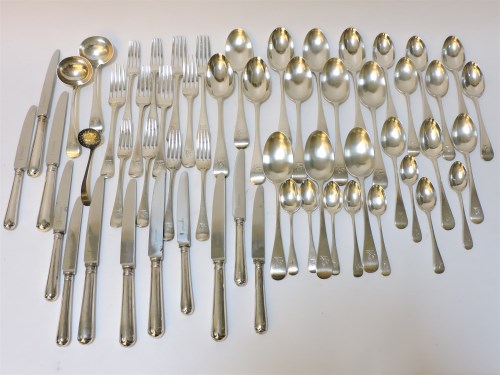 Lot 139 - A predominantly silver canteen of cutlery