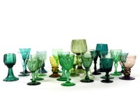 Lot 209 - A collection of coloured glass wine glasses