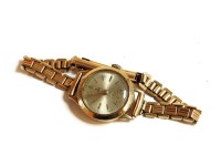 Lot 26 - A ladies 9ct gold Tudor mechanical strap watch