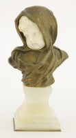 Lot 143 - A gilt bronze and ivory bust of a young child