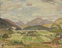 Lot 453 - David Macbeth Sutherland (1883-1973)
A HIGHLAND LANDSCAPE
Signed and dated '32 in pencil l.c.