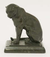 Lot 171 - A bronze of a seated leopard