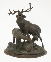 Lot 118 - A Black Forest carved deer group