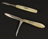 Lot 55 - An early 20th century silver and mother-of-pearl folding knife