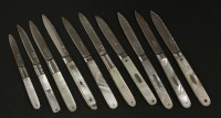 Lot 56 - Ten various Georgian and William IV silver and mother-of-pearl folding fruit knives