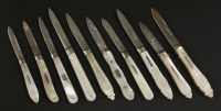 Lot 58 - A Victorian silver and mother-of pearl folding fruit knife