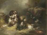 Lot 444 - George Armfield (1810-1893)
THE NEW FAMILY
Oil on canvas
44 x 54cm