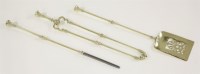 Lot 614 - A set of George III-style brass fire irons