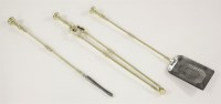 Lot 615 - A set of George III-style brass and steel fire irons