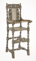 Lot 502 - A Charles II-style oak child's high chair