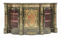 Lot 557 - A Victorian ebonised tortoiseshell and gilt bronze mounted credenza