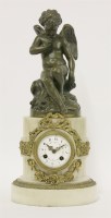 Lot 480 - A French bronze and marble clock