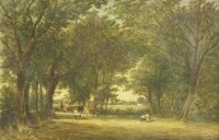 Lot 411 - Alfred Vickers (1786-1868)
'EVENING NEAR SOUTHEND'
Signed and dated 1855 l.l.