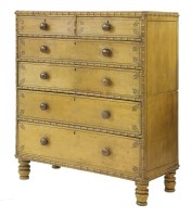 Lot 633 - A painted and faux bamboo chest