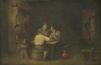 Lot 367 - Manner of David Teniers the Younger
PEASANTS IN A TAVERN
Oil on canvas
37 x 54cm