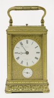 Lot 474 - An eight-day brass carriage clock