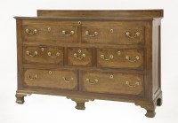 Lot 500 - A George III oak and mahogany Lancashire chest