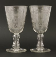 Lot 26 - A pair of large Jacobite inspired glasses