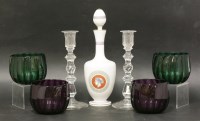 Lot 30 - An opaline glass decanter and stopper
