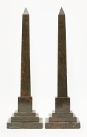 Lot 147 - A pair of red granite obelisks