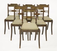 Lot 539 - A set of six Regency faux rosewood dining chairs