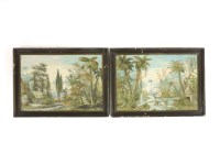 Lot 192 - A pair of embroidered wool landscape views