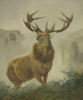 Lot 426 - Robert Cleminson (1864-1903)
A STAG IN A HIGHLAND LANDSCAPE
Signed and dated 1885 l.l.