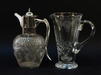 Lot 312 - An early George V silver topped cut glass claret jug